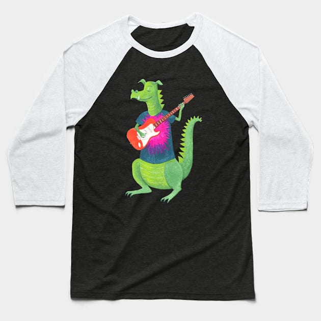 Dragon Guitarist Baseball T-Shirt by AlisonKolesar